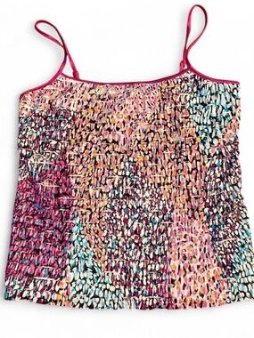 Early 2000s Multi Color Ruffle Cami Tank Top